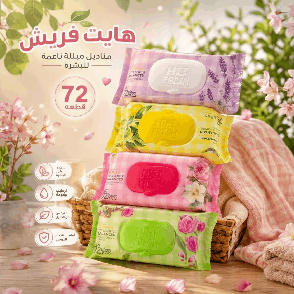 ادوات مناديل مبلله هايت فريش 72 منديل